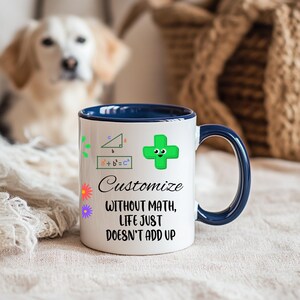Middle School Math Teacher Double-Sided Personalized Mug, Gift for Math Teachers, Customizable Teacher Thank You Gift, Educators Coffee Cup