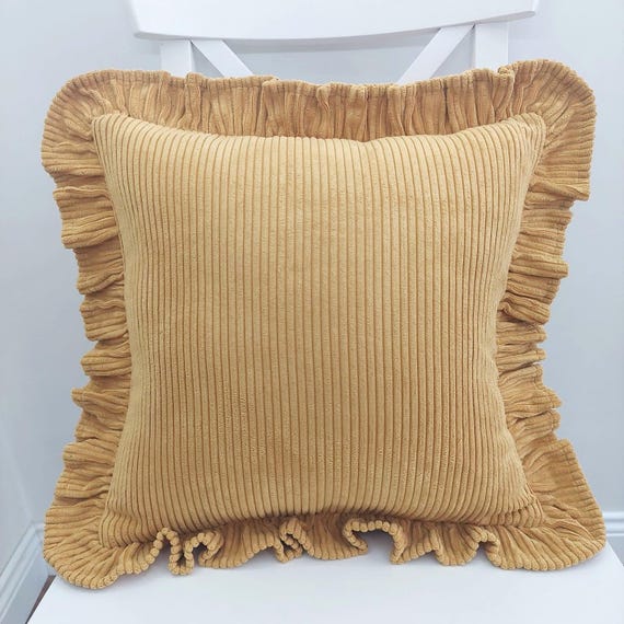 Soft Velvet Pillow with Frill - Velvet Frill Pillow - Exclusive pillows - Decorative Pillow - Sofa or Bed Cushion - Multicolor Pillow