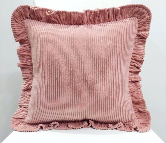 Soft Velvet Pillow with Frill - Velvet Frill Pillow - Exclusive pillows - Decorative Pillow - Sofa or Bed Cushion - Multicolor Pillow
