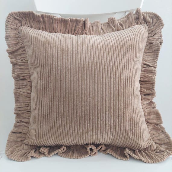 Soft Velvet Pillow with Frill - Velvet Frill Pillow - Exclusive pillows - Decorative Pillow - Sofa or Bed Cushion - Multicolor Pillow