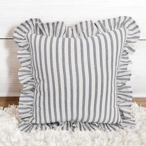 Bohemian Frill Linen Striped Pillow Cover - Different Color Options With Frill Edges - Linen Lulu