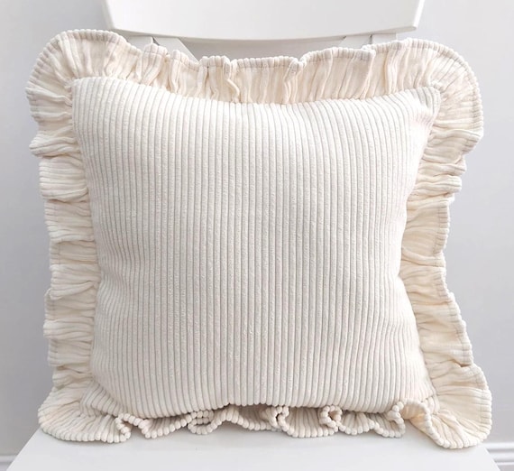 Soft Velvet Pillow with Frill - Velvet Frill Pillow - Exclusive pillows - Decorative Pillow - Sofa or Bed Cushion - Multicolor Pillow