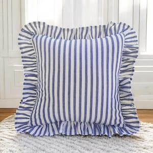 Bohemian Frill Linen Striped Pillow Cover - Different Color Options With Frill Edges - Linen Lulu