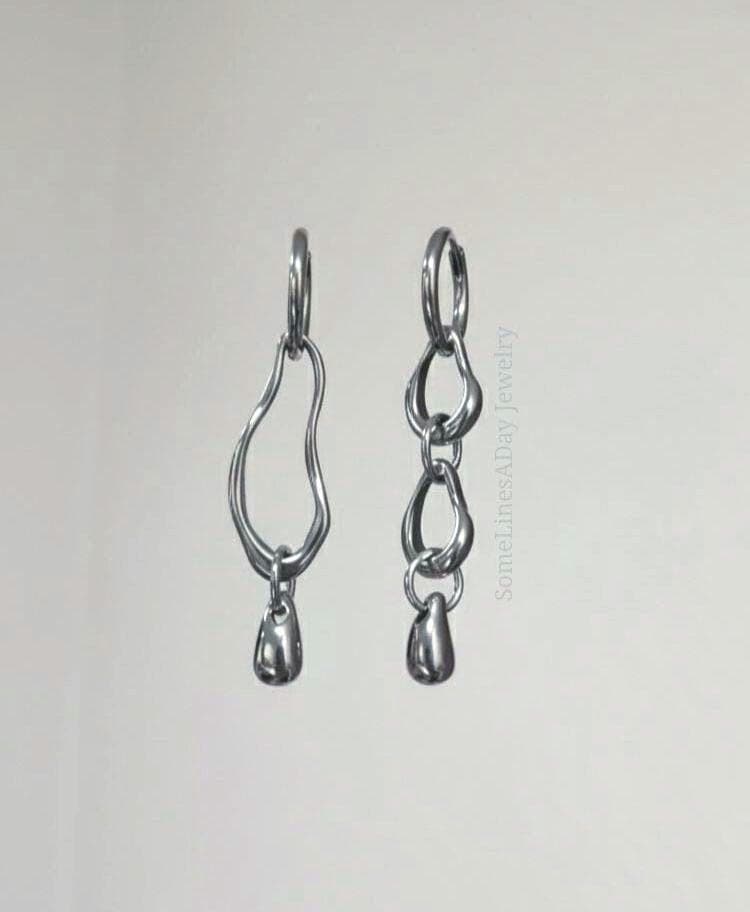 Asymmetrical Earrings - Etsy