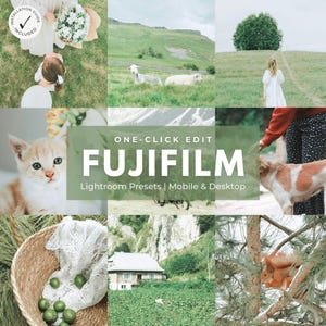 Fujifilm Lightroom Presets for Mobile & Desktop | Film Look Photo Editing Pack | Natural Color Green Tone | Instant Download