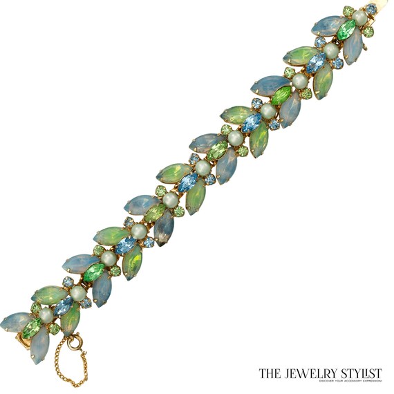 Kramer Blue and Blue Green Opalescent Rhinestone a