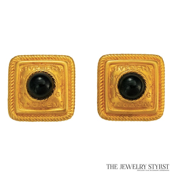 Givenchy Square-shape 1980s Button Earrings