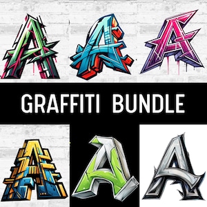 グラフィティ アルファベット バンドル、グラフィティ レター、グラフィティ フォント、アーバン フォント、ストリート フォント、ドリッピング フォント、ヒップホップ フォント、PNG デザイン、Canva フォント