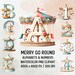 Carousel Alphabet Clipart: Vintage Carnival Letters PNG (digital ...