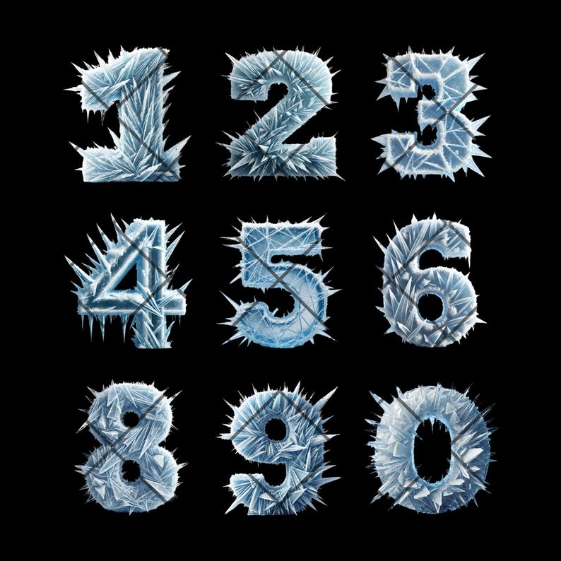 Ice Crystal Alphabet: Snowflake Letter PNG Designs (digital Download ...