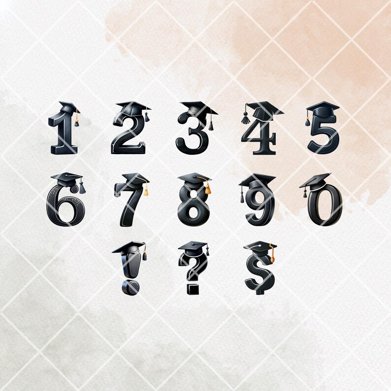 3D Graduation Alphabet Clipart: Diploma PNG Designs (digital Download ...