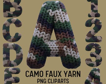 Camo Alphabet PNG Clipart: Hunting Camouflage Font (Digital Download)