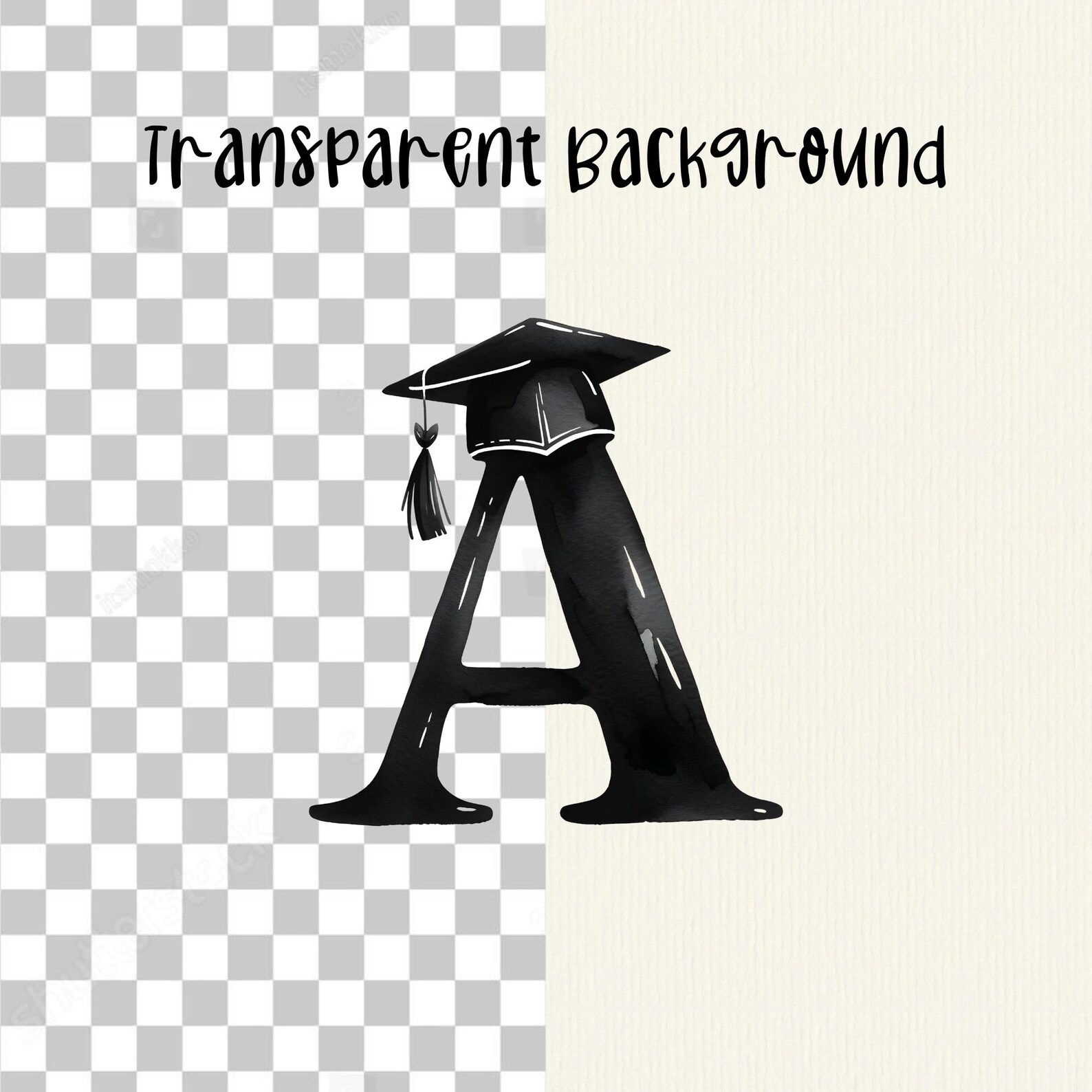 Graduation Alphabet Clipart, Diploma Letter PNG, Cap Font, Graduation ...