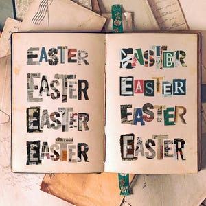 Easter Ransom Note Letters PNG, Easter Invite, Magazine Cutout Alphabet ...
