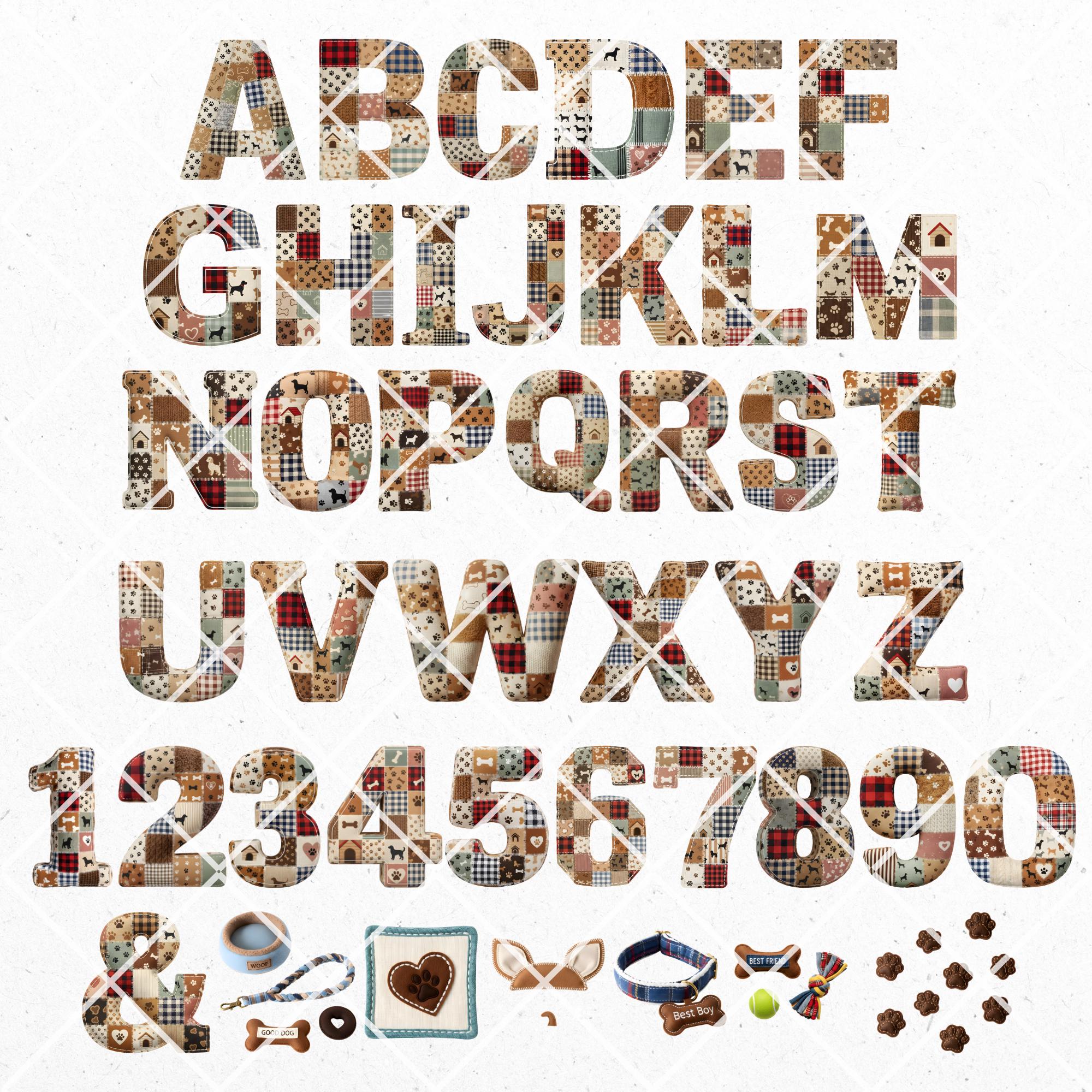 Dog Lover Patchwork Quilt Alphabet, PNG Clipart (digital Download) - Etsy