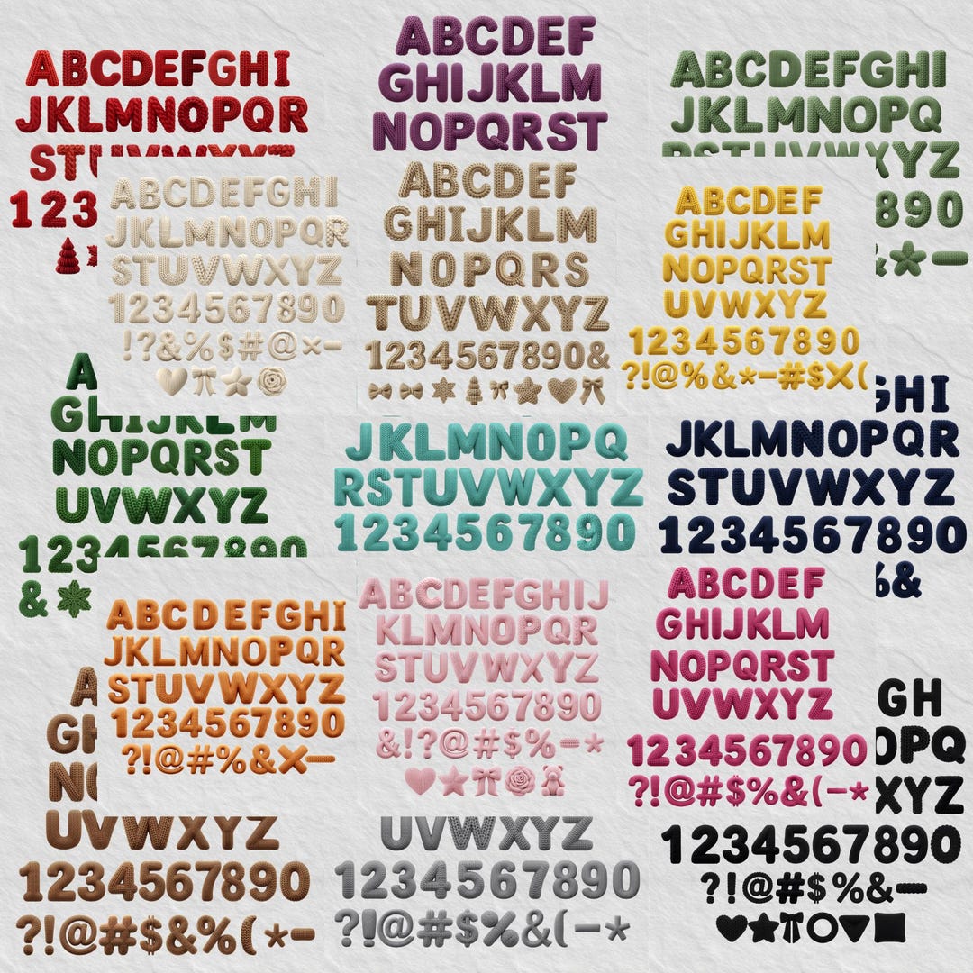 Yarnbold Letters Faux Yarn Alphabet Clipart, Knitted Style Letters, 15 Colors (digital ...