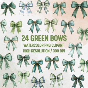 Green Watercolor Bows Clipart PNG Mega Bundle, Colorful Coquette Bow,Silk Coquette Bow Designs,Cute Lace Bow,Girly Clipart, Digital Download