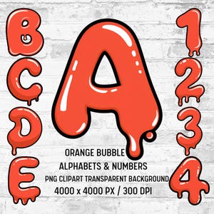 Graffiti Alphabet Orange Color PNG, Dripping Bubble Graffiti Letters, Dripping Graffiti, Graffiti bubble, Dripping Font, Graffiti Bubble