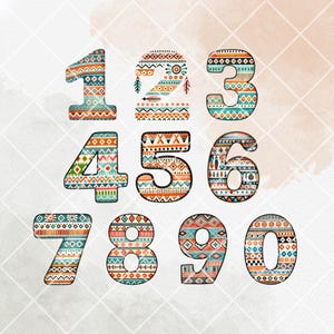 Tribal Alphabet Clipart: Native American Pattern PNG Designs (digital ...