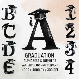 Alfabeto de formatura Clipart, Carta de diploma PNG, Fonte de boné, Carta de formatura, Alfabeto de celebração, clipart de formatura, alfabeto universitário