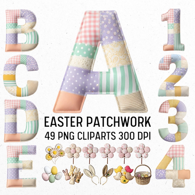 Easter Patchwork Quilt Alphabet PNG Clipart (digital Download) - Etsy
