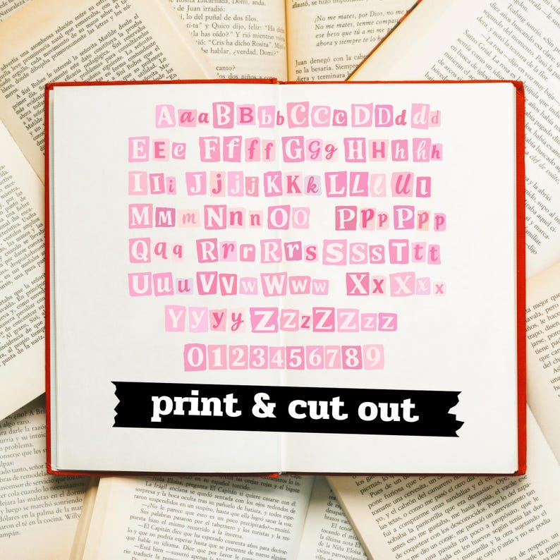 Pink Ransom Note Letters Valentine Pink Ransom Note Alphabet, PNG Cutout (digital Download - Etsy