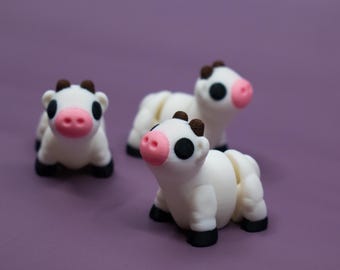 3D Printed Articulated Cow Fidget Toy | Desk Pet, Bookshelf Decor