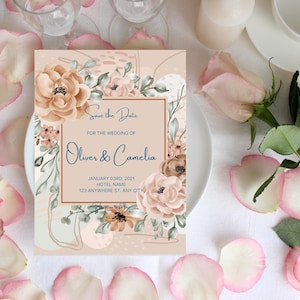 19 Convites de casamento, Modelo de convite de casamento Canva, Convite de casamento para impressão, Download instantâneo, Econômico, Casamento faça você mesmo