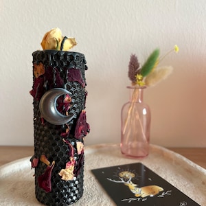 Candles for Cleansing from Negativity and Protection, Handmade Candle for Protection, Wax Candle with Herbal, Black Beeswax Candle as Gift