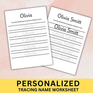 Personalized Tracing Name Worksheet, Preschool or Kindergarten Worksheet Name Tracing, Practice Cursive Writting, My Name is Name Trace Page