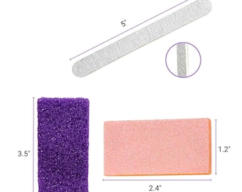 Bulk 200 Disposable Pedicure Sets, 3pc Pedicure Kit, Nail File + Pumice + Mini Buffer, Single Use Salon Supplies