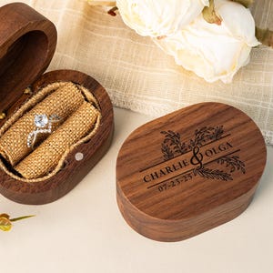 Scatola per anello di fidanzamento, porta anello per proposta di matrimonio, scatola per anello di matrimonio personalizzata, regalo di anniversario, porta anello in legno, regalo di coppia