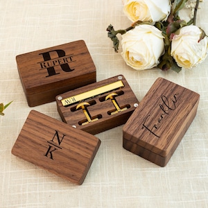 Manschettenknöpfe Krawattenklammer Box für Trauzeugen, personalisierte Manschettenknöpfe Krawattenklammer-Set, Manschettenknöpfe mit Gravur für Trauzeugen, Trauzeugen Vorschlag, Trauzeugen Geschenk