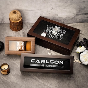 Personalized Watch Box for Men, Anniversary Gift for Him, Watch Storage Case for Husband, Birthday Gift for Grandpa, Christmas Gift for Dad