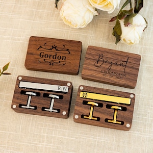 Personalisierte Manschettenknöpfe Krawattenklammer Set, Groomsmen Manschettenknöpfe Krawattenklammer Box, Manschettenknöpfe mit Gravur am besten Mann, Hochzeitsgeschenke, für Ihn
