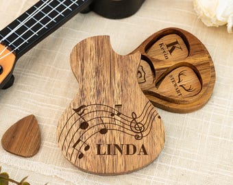 Guitar Picks Box, Personalized Guitar Pick Holder, Guitar Player Gift, Musician Plectrum Box,Gift for Boyfriend Husband,Wedding Gift for Him