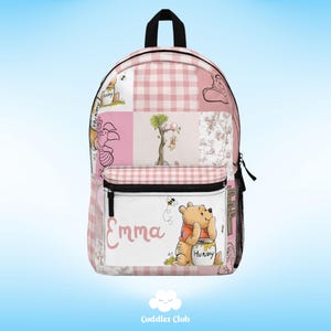 Personalized The Pooh Backpack for Kids | Pooh Nursery | Pooh Gift | Cute Cartoon School Bag | Travel Backpack | Back to School | Pink Bag