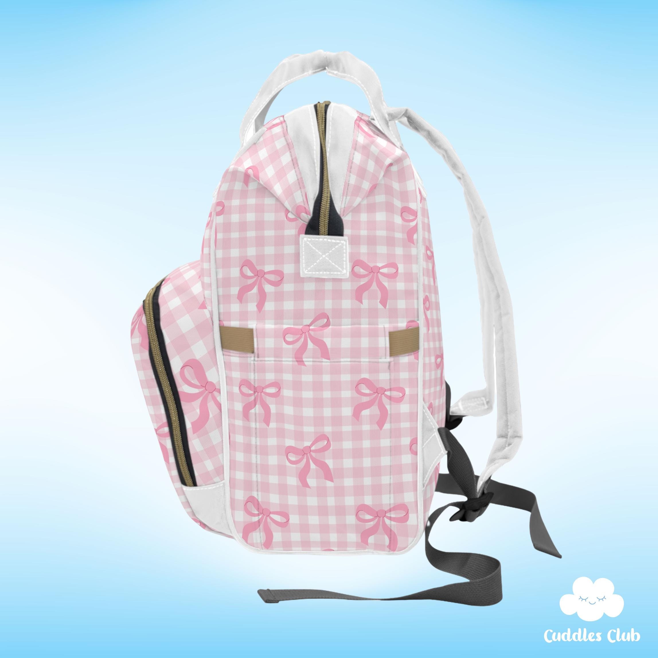 LoveShackFancy state pink coquette bow and gingham print backpack bag Girly Pink Floral Coquette Bows Inspired Love Shack Fancy  main image 2