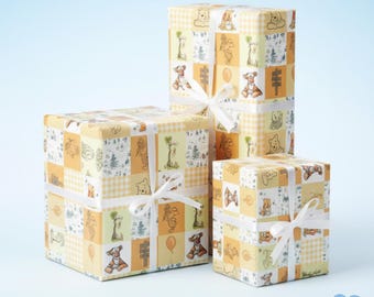 Papel de regalo de Winnie the Pooh - Baby Shower, Cumpleaños, Navidad