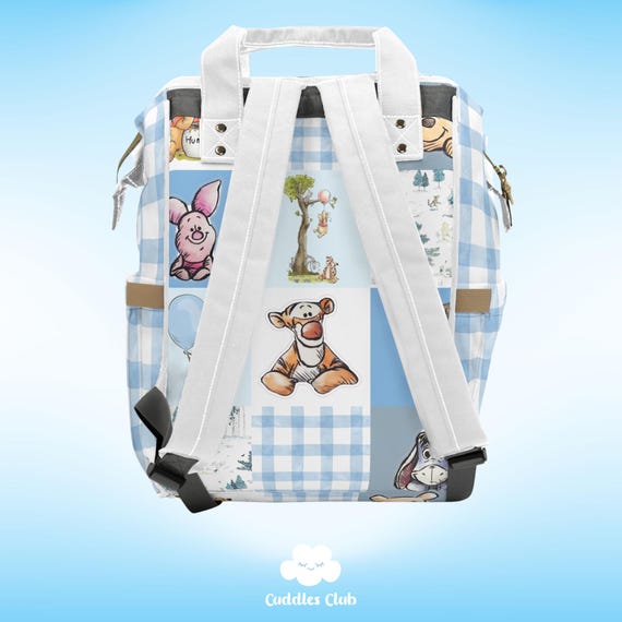 Personalized Pooh Diaper Backpack - Blue Nursery Bag - Etsy display picture 2