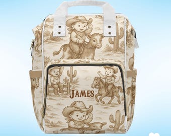 Mochila de pañales personalizada de vaquero - Bolsa de guardería del oeste