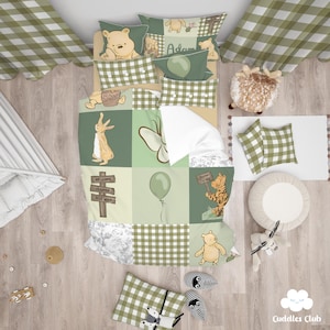 The Pooh Duvet Cover | The Pooh | The Pooh Nursery | Baby Shower | Duvet Cover | The Pooh Gift | Sage Bedding | Bear Bedding | Kids Room