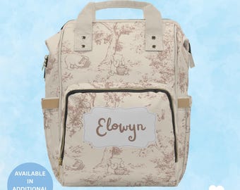 Personalized Pooh Diaper Backpack - Custom Nursery Bag