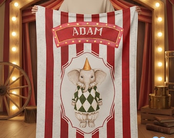 Personalized Vintage Circus Blanket
