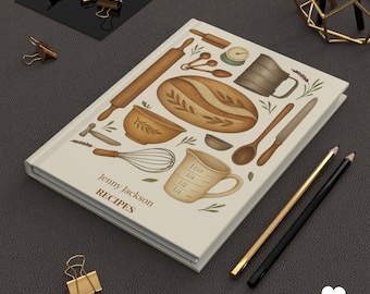 Libro de recetas personalizado - Ilustración de comida, libro de cocina en blanco