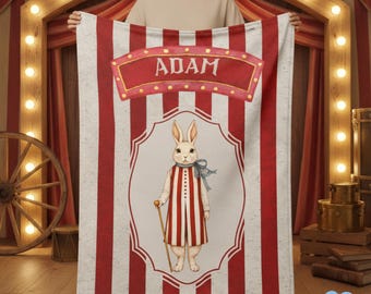 Personalized Vintage Circus Blanket
