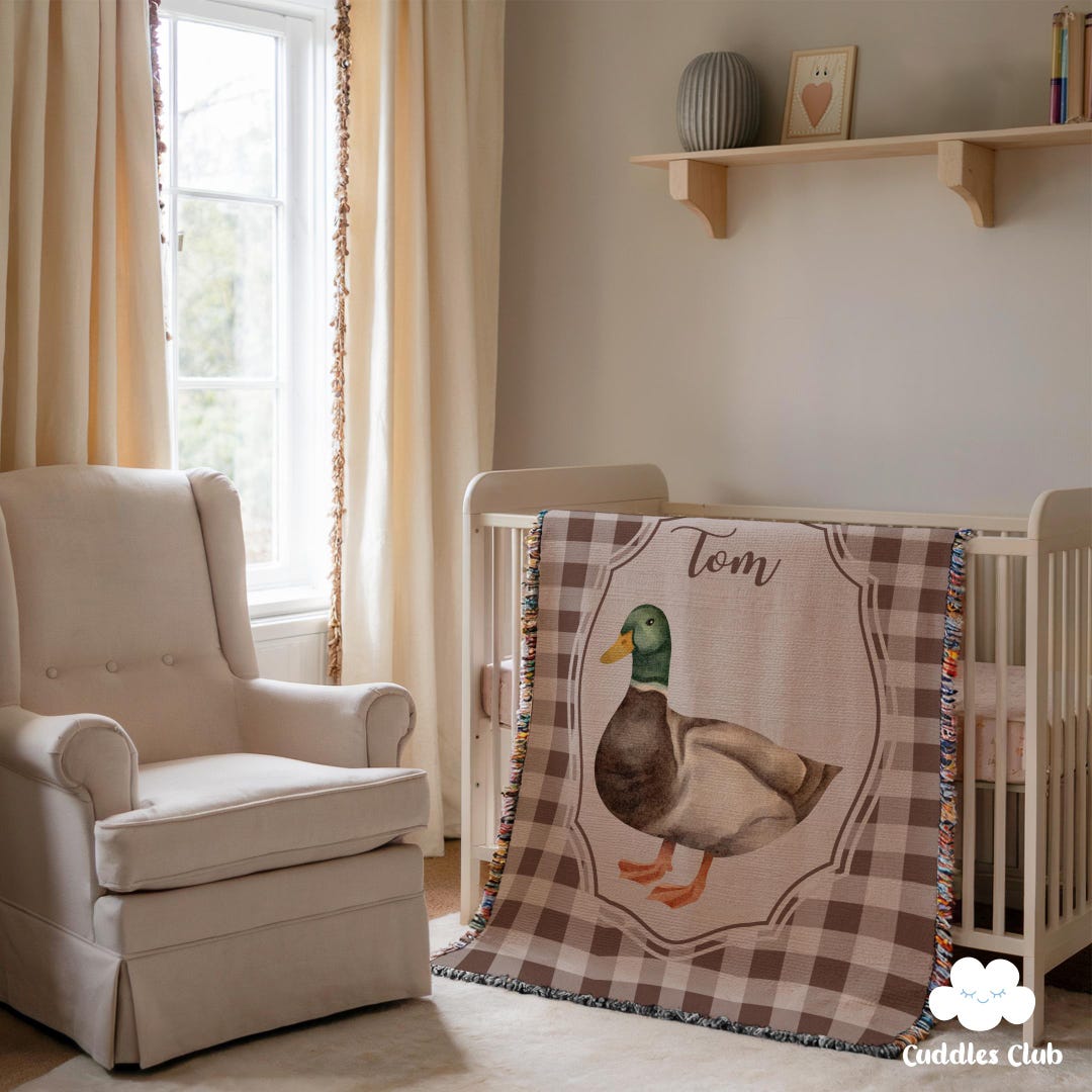 Personalized Mallard Duck Baby Blanket - Nature Nursery Decor - Etsy