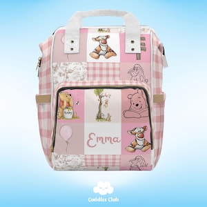 Personalisierter Winnie The Pooh Windelrucksack | Winnie Puuh Windeltasche | Winnie Puuh Kinderzimmer | Winnie Puuh Geschenk | Pooh Tasche