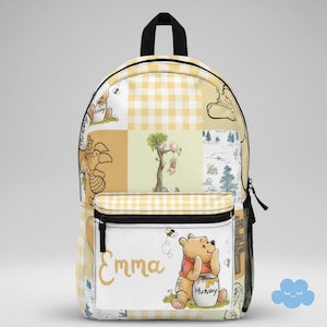 Personalized Pooh Backpack - Kids Travel School Bag