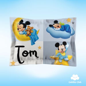 Federa per cuscino personalizzata di Topolino / Federa per cuscino di Topolino / Cameretta di Topolino / Baby Shower di Topolino / Regalo di Topolino / Nome personalizzato per bambini / Biancheria da letto
